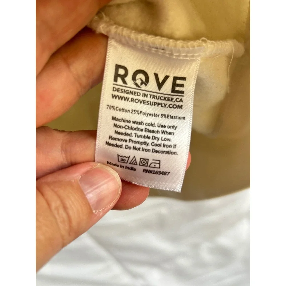 ROVE Mammoth Mountain Hoodie Cream Graphic Pullover Sweatshirt Size‎ Youth M